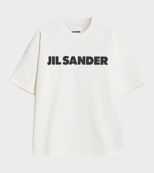 Stiff Lightweight Cotton Jersey Logo T-shirt Porcelain