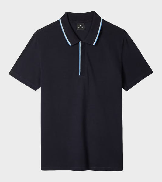 Contrast Tipping S/S Polo Navy