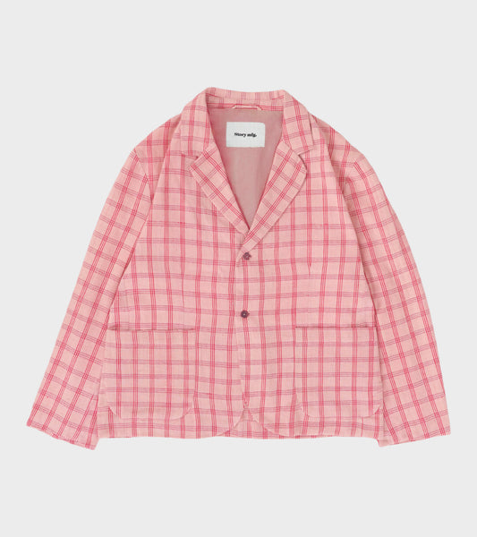 Shale Jacket Pink Check Handloom