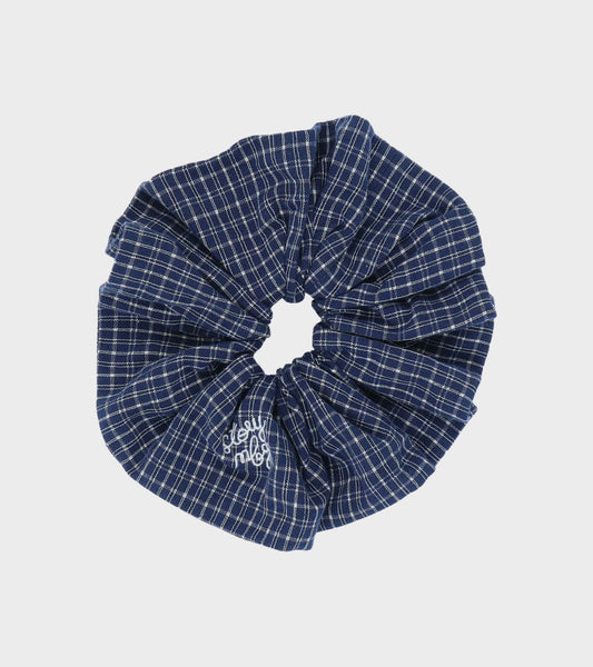 Scrunchie Indigo Check Handloom