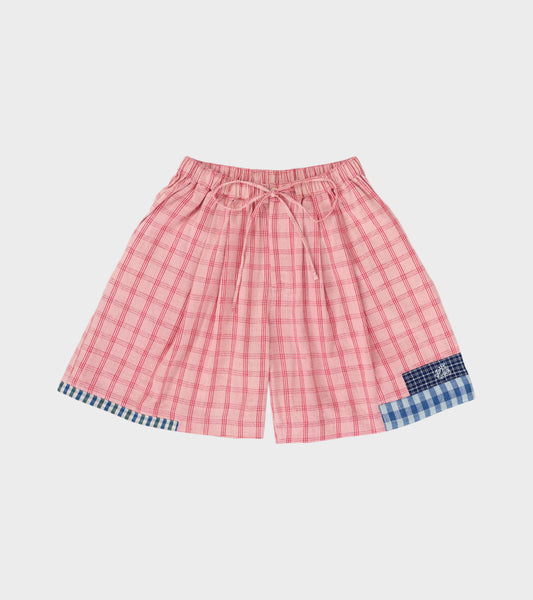 Bridge Shorts Pink Picnic Handloom