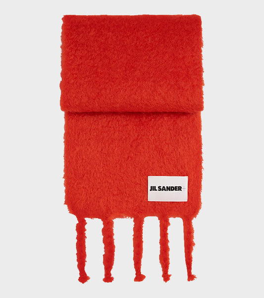 Plain Mohair Scarf Red