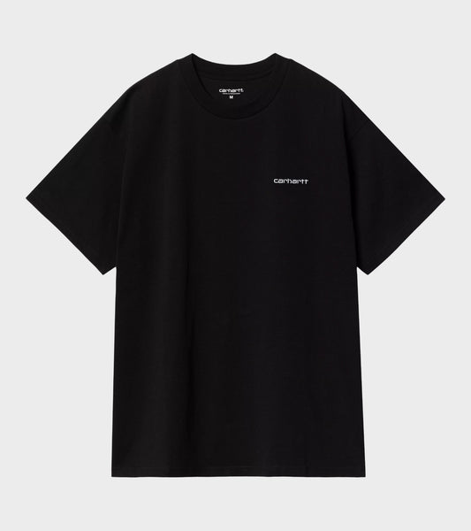 S/S Script Embroidery T-shirt Black/White