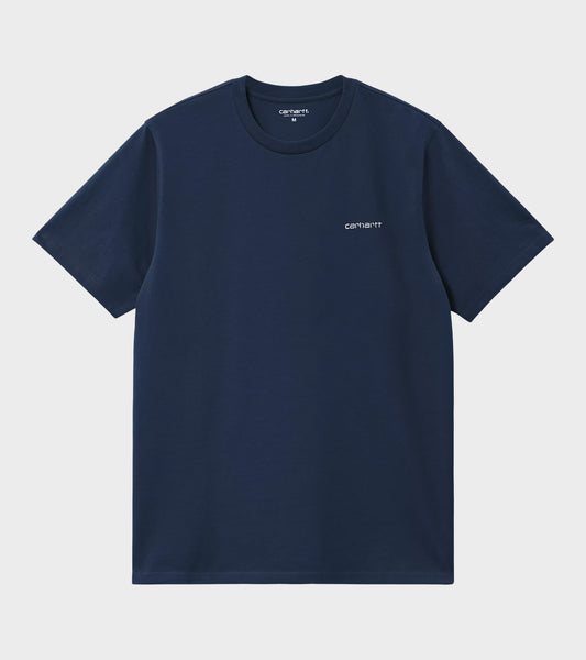 S/S Script Embroidery T-shirt Jupiter/White