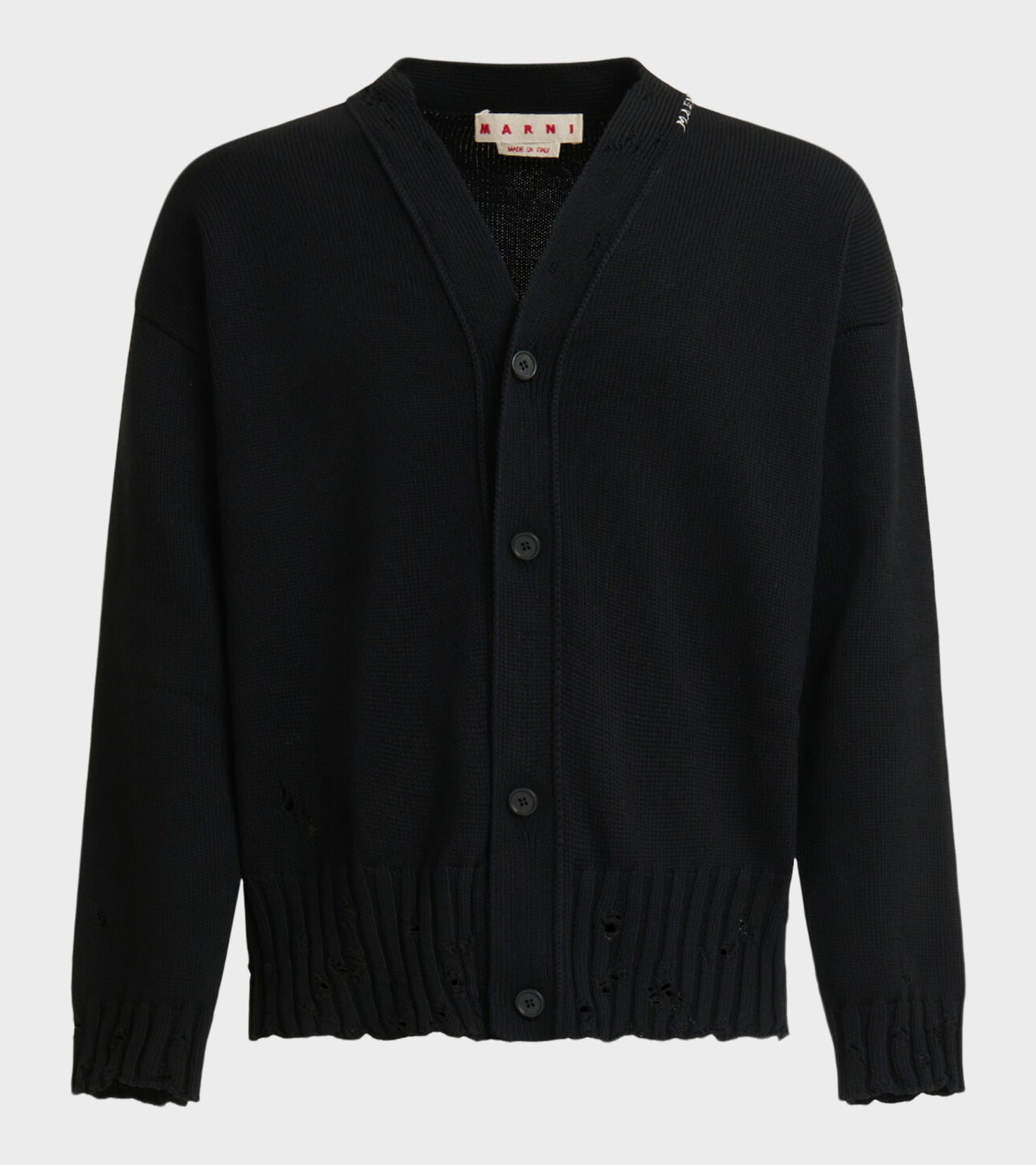 Cotton Knit Cardigan Black
