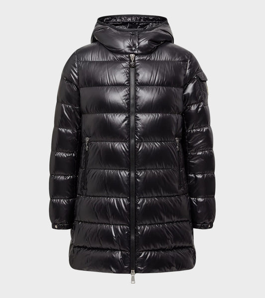 Courcelles Hooded Mid-Length Down Jacket Black