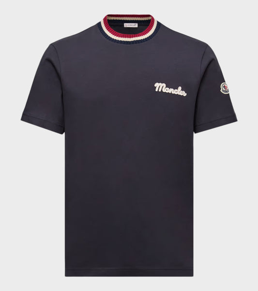 Embroidered T-shirt Navy Blue