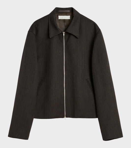 Mini Jacket Havana Brown Chain Wool