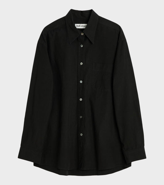 Precious Shirt Black Casual Liquid Poplin