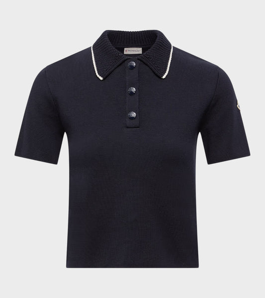 S/S Cotton Knit Polo Navy Blue