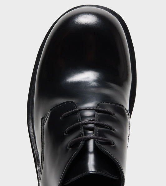 Lace-Up Leather Shoes Black