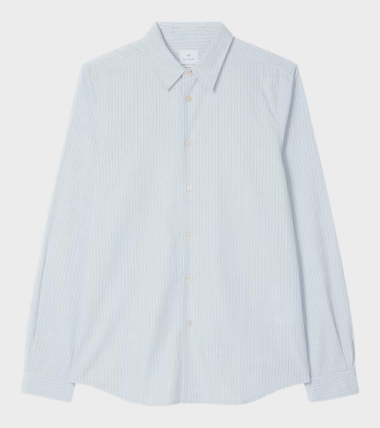 Striped L/S Tailored Fit Shirt Light Blue
