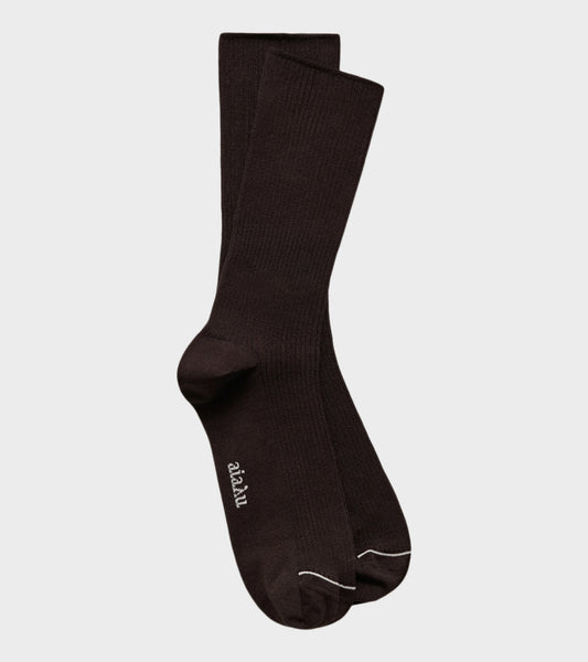 Cotton Rib Socks Chocolate
