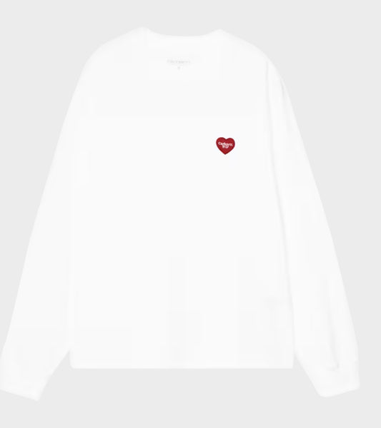 L/S Heart Patch T-Shirt White