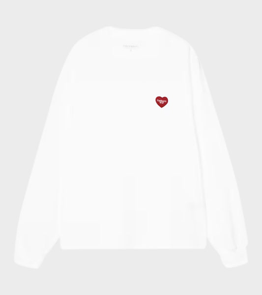 L/S Heart Patch T-Shirt White
