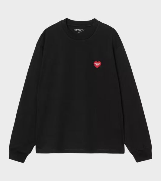 L/S Heart Patch T-Shirt Black