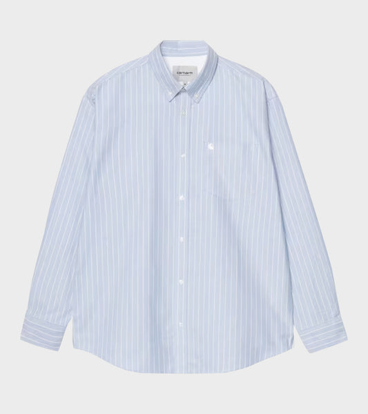 L/S Cassel Stripe Shirt Bleach/White