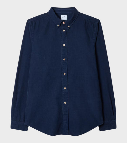 L/S Tailored Fit Corduroy Shirt Dark Blue