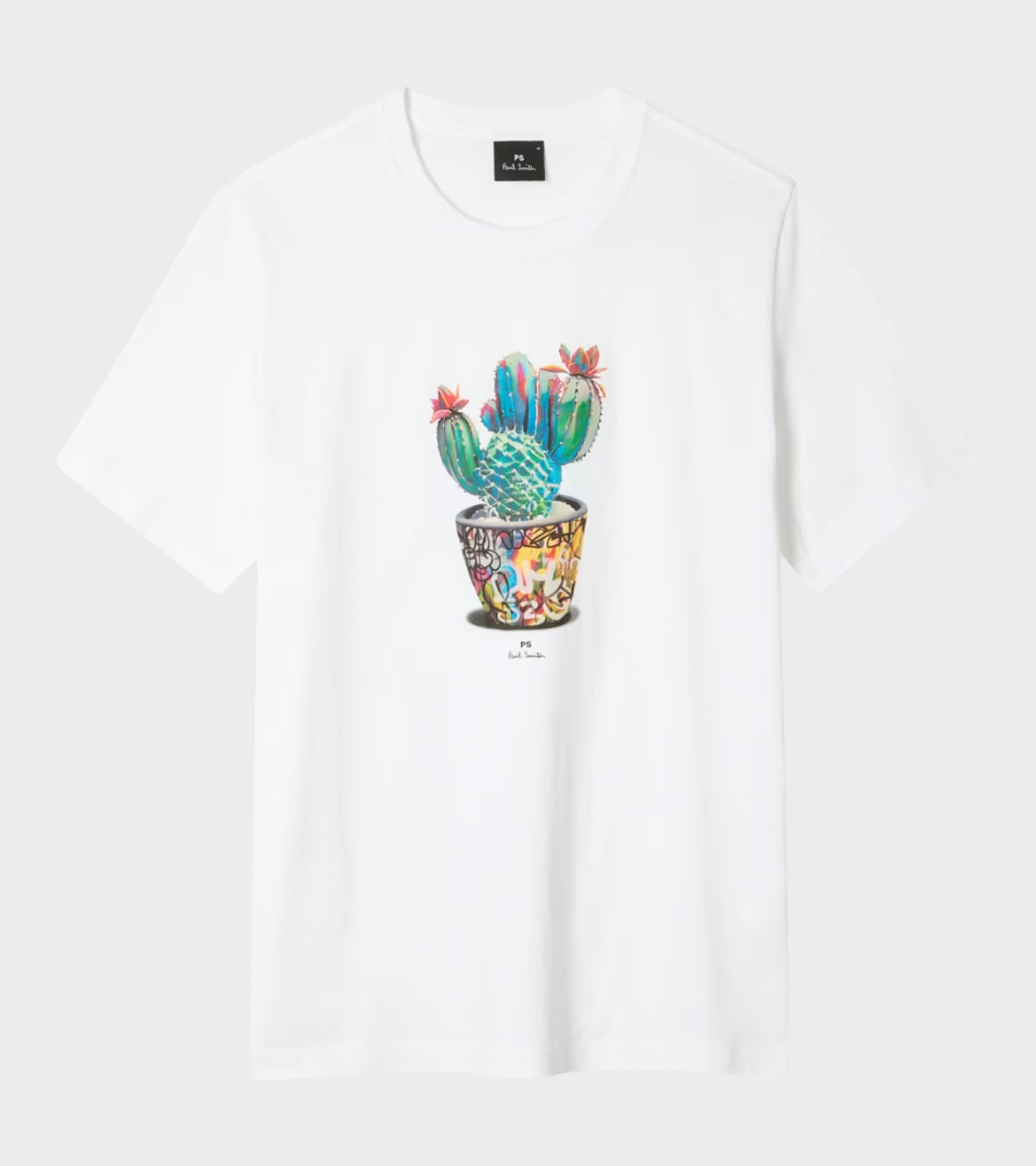 Casual Fit T-Shirt With Cactus Print White