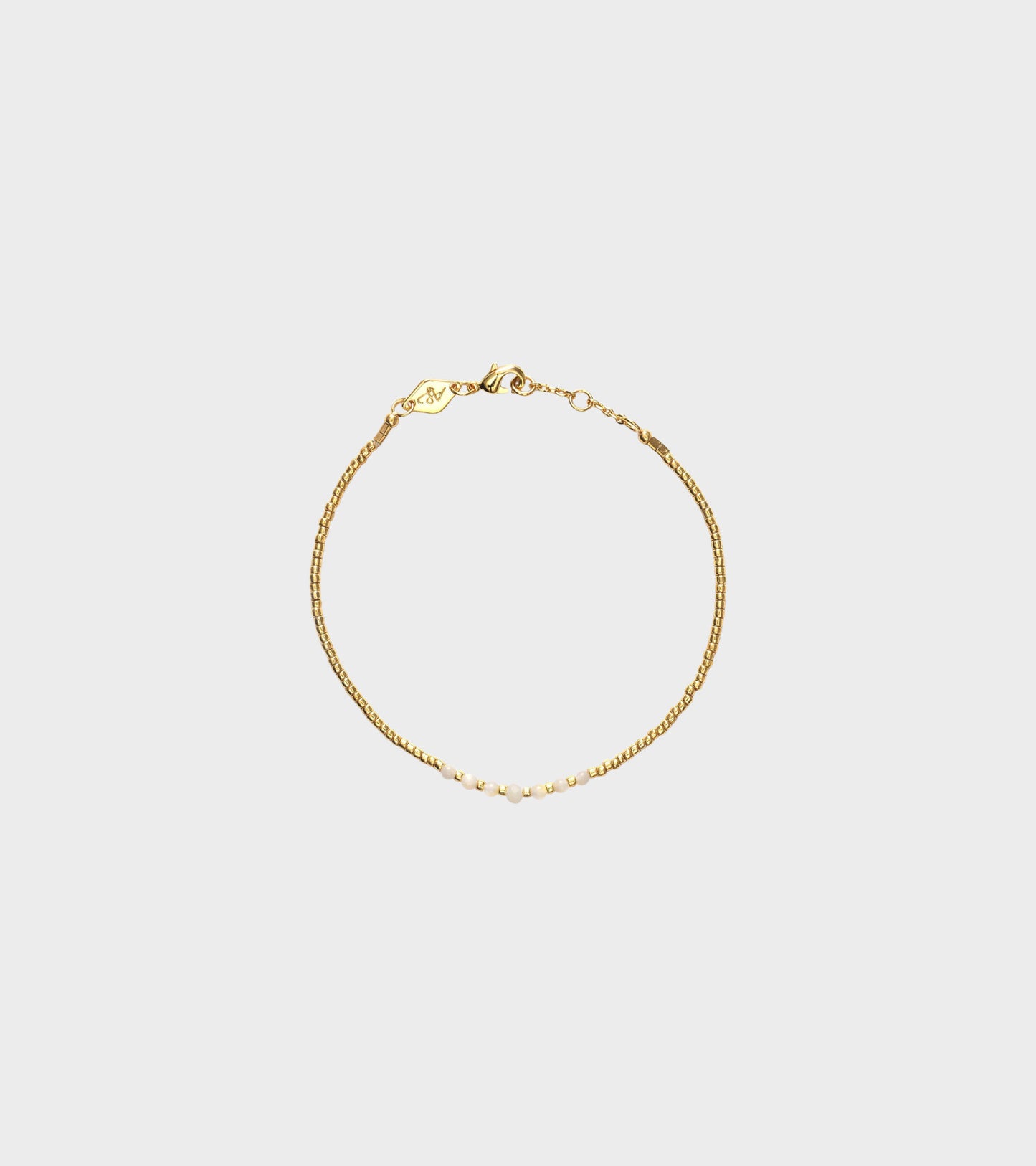 Bead &amp; Gem Bracelet Pearl