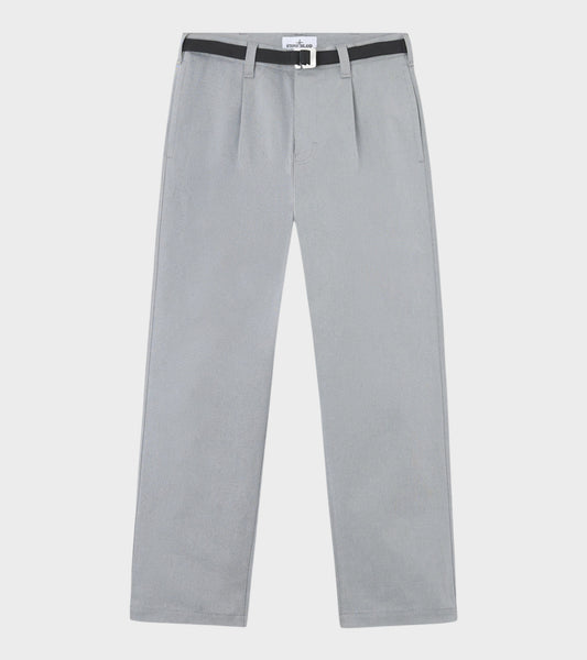 Loose Fit Chino Trousers with Nylon Tape Belt Light Blue