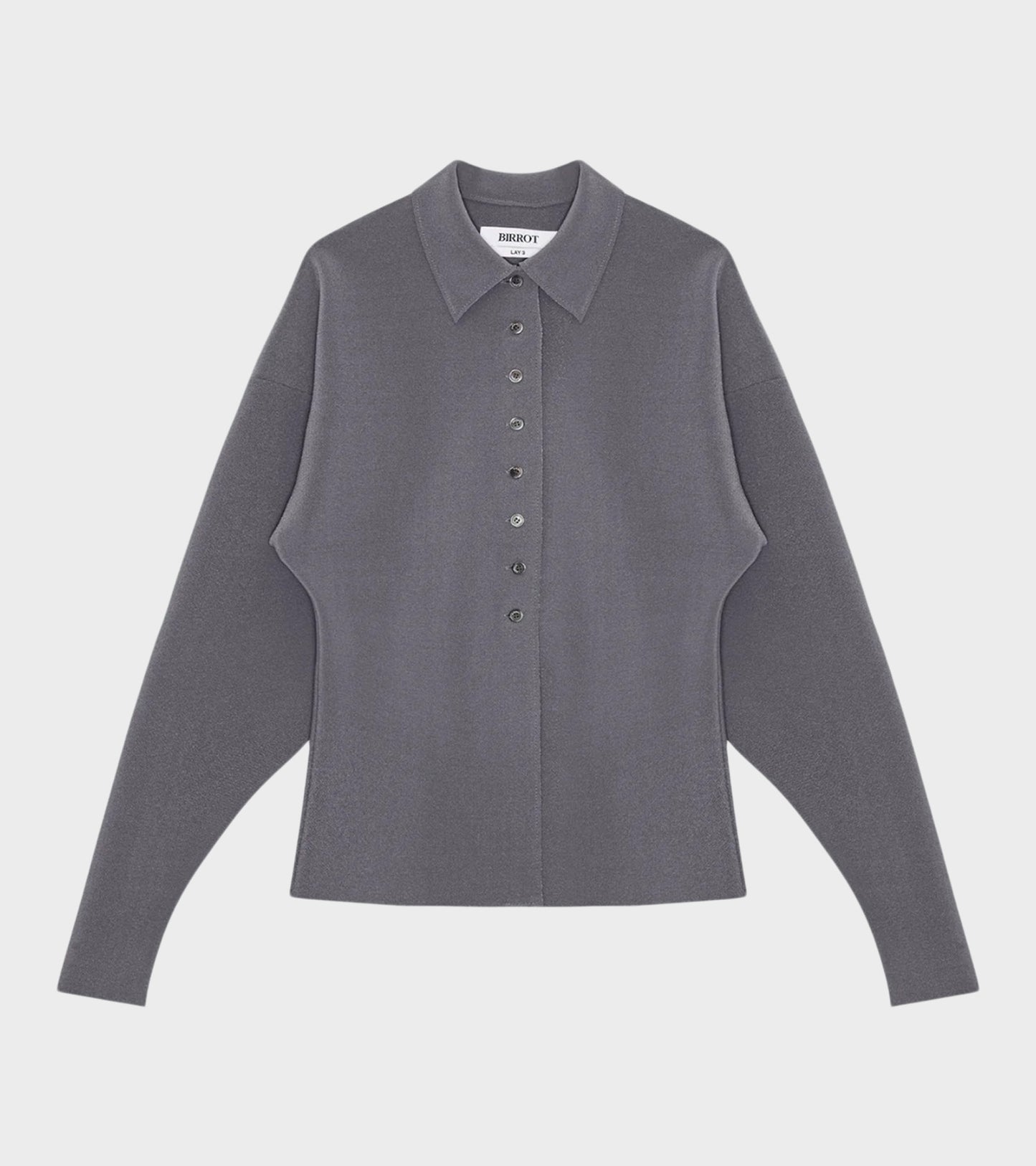 Lay3 Point Collar Cardigan Silver