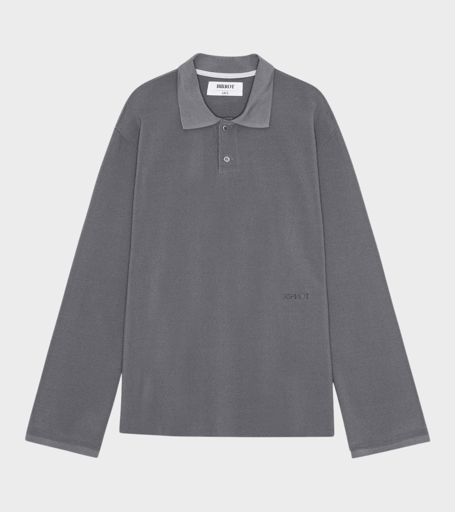 Lay2 Long-Sleeve Polo Silver