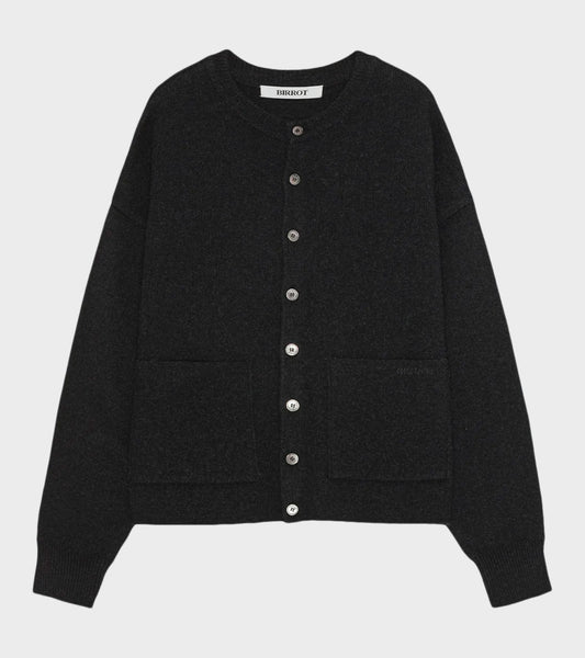 Merino Knit Cardigan Charcoal
