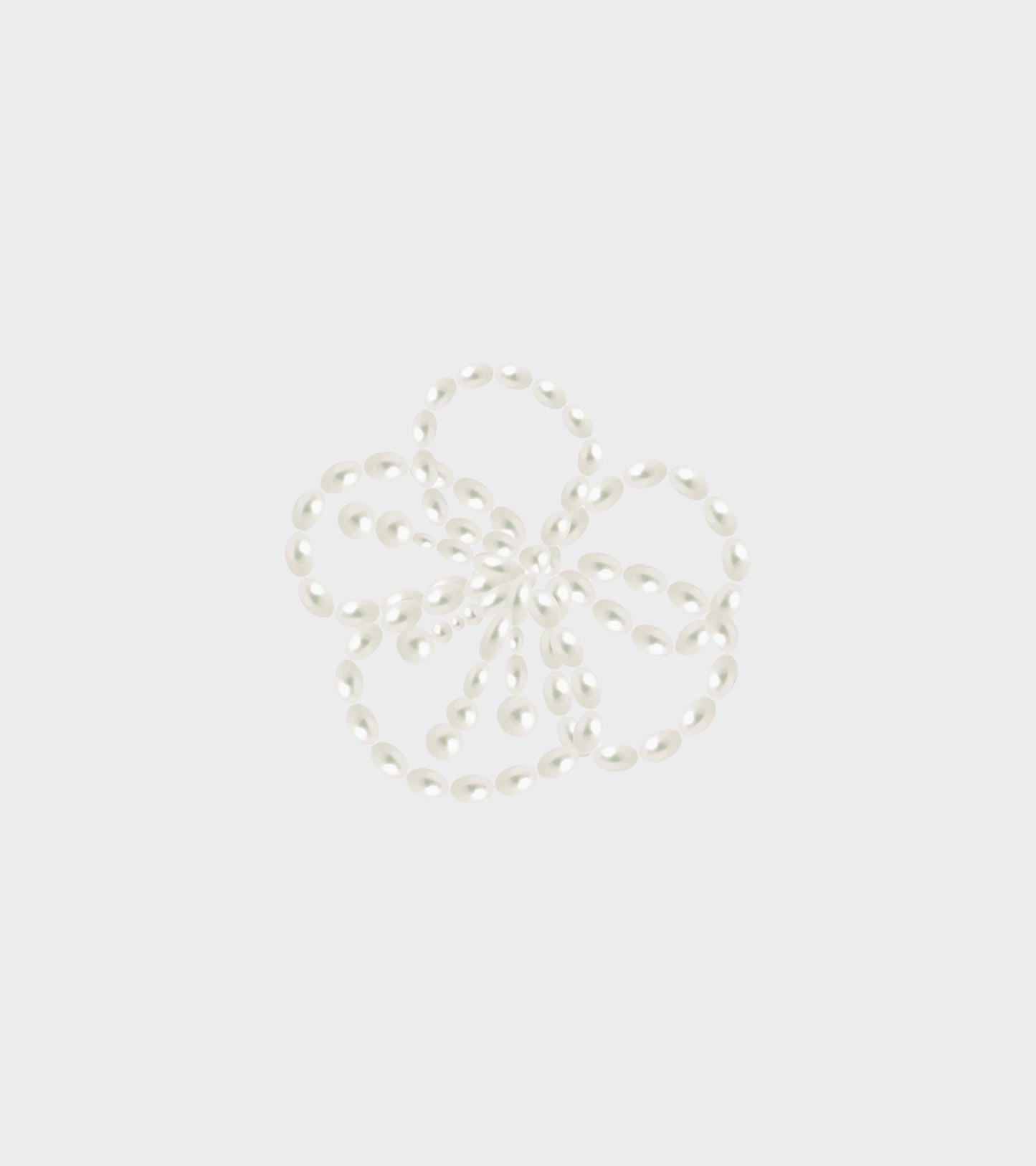 Large Pearl Beaded Floral Charm White