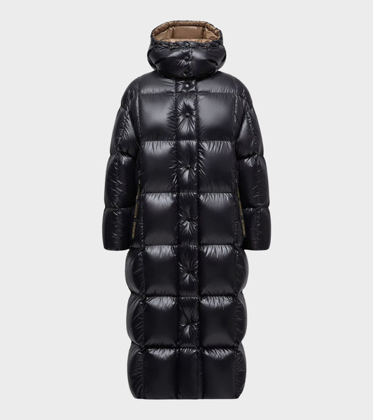 Parnaiba Hooded Long Down Jacket Black