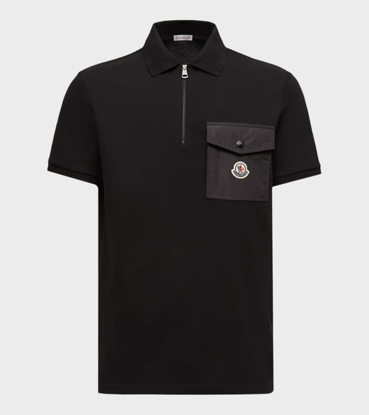 S/S Pocket Cotton Polo Black
