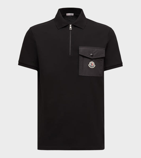 S/S Pocket Cotton Polo Black – Dr. Adams