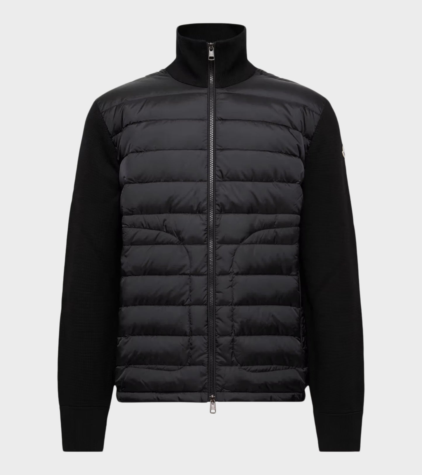 Padded Zip Up Cardigan Black