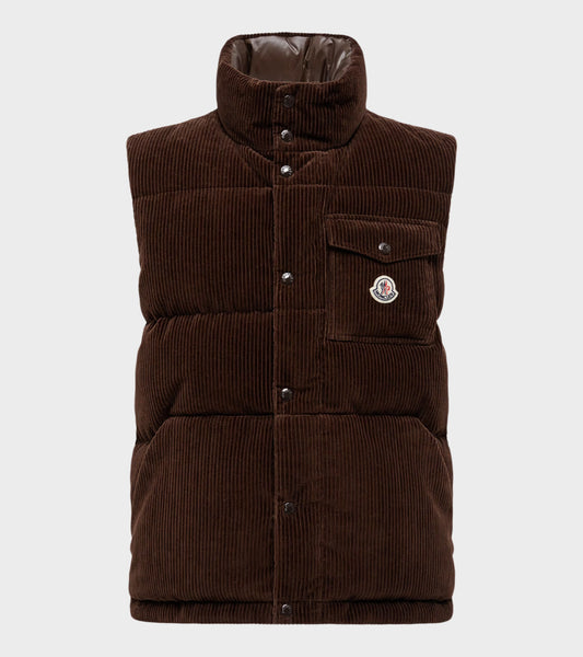 Agen Corduroy Down Vest Brown