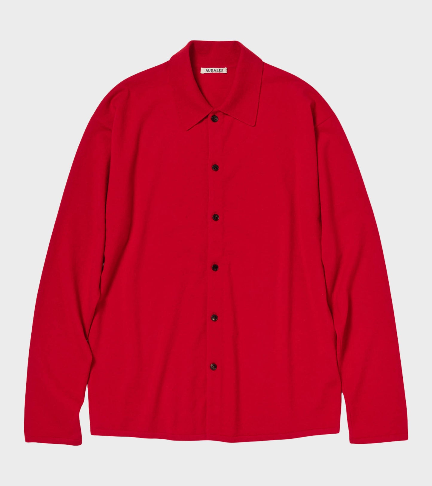 High Twist Wool Knit Shirt Cardigan Red