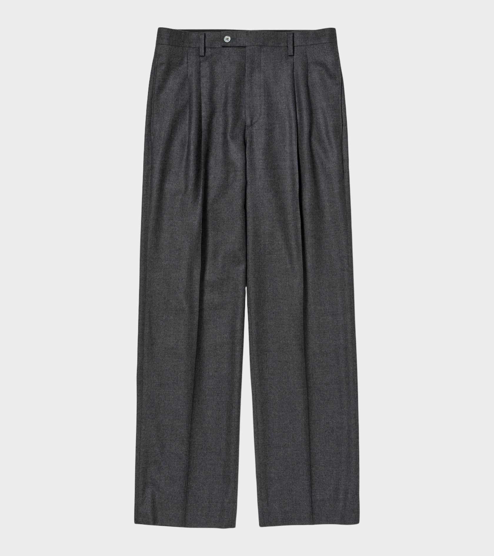 Super Light Wool Two-Tuck Slacks Top Charcoal – Dr. Adams