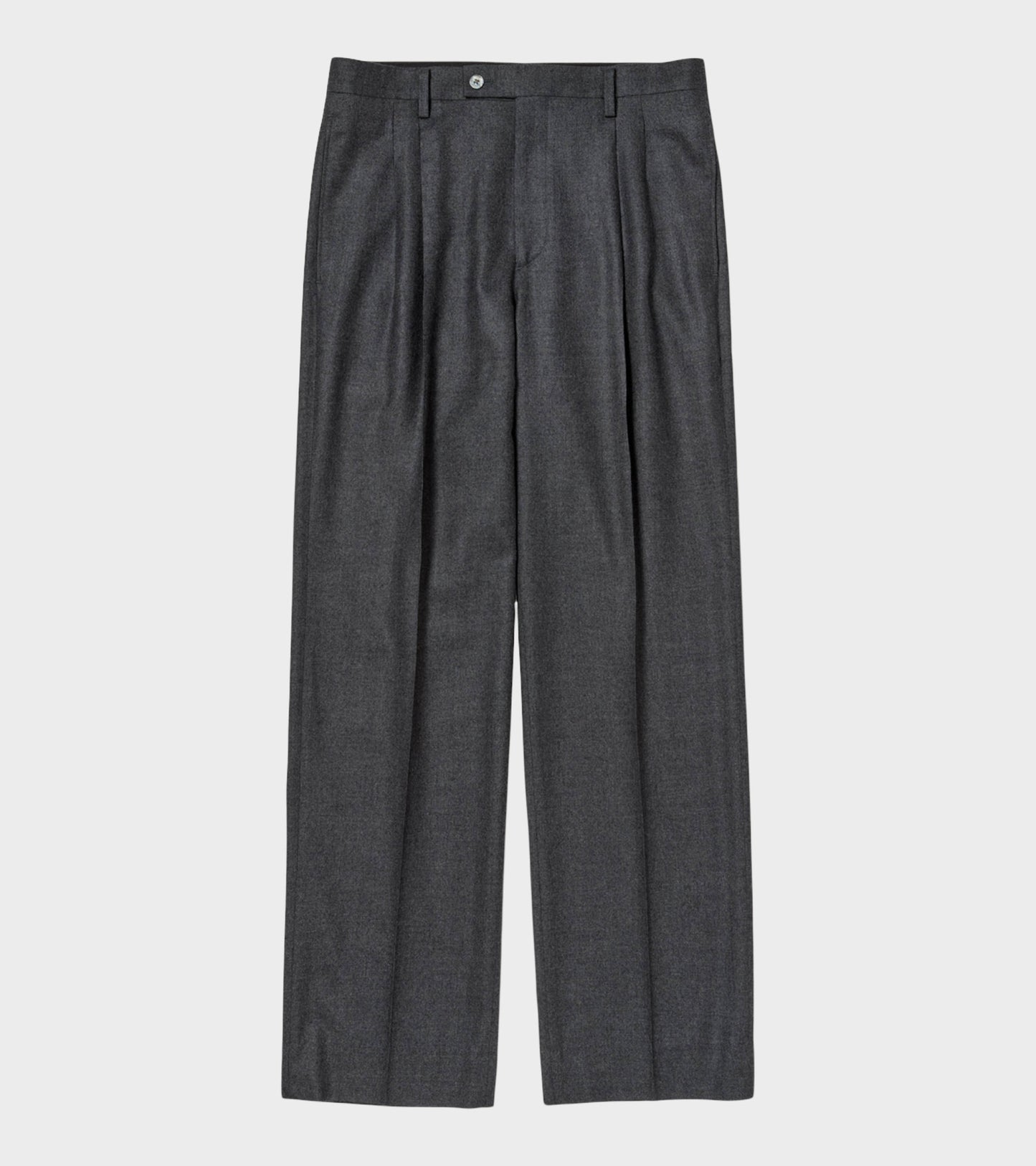 Super Light Wool Two-Tuck Slacks Top Charcoal