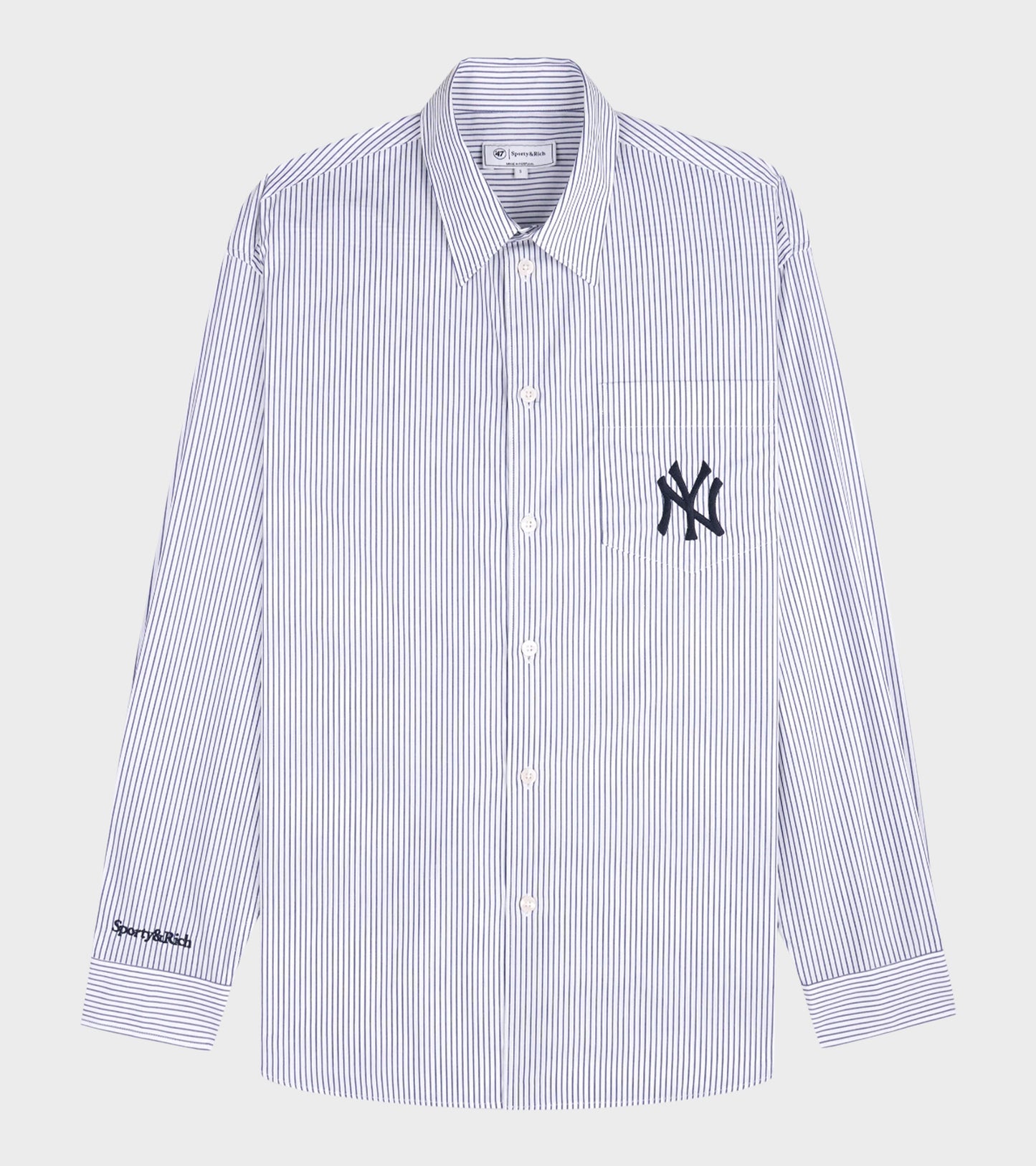 Yankees Serif Oversized Shirt Navy Striped