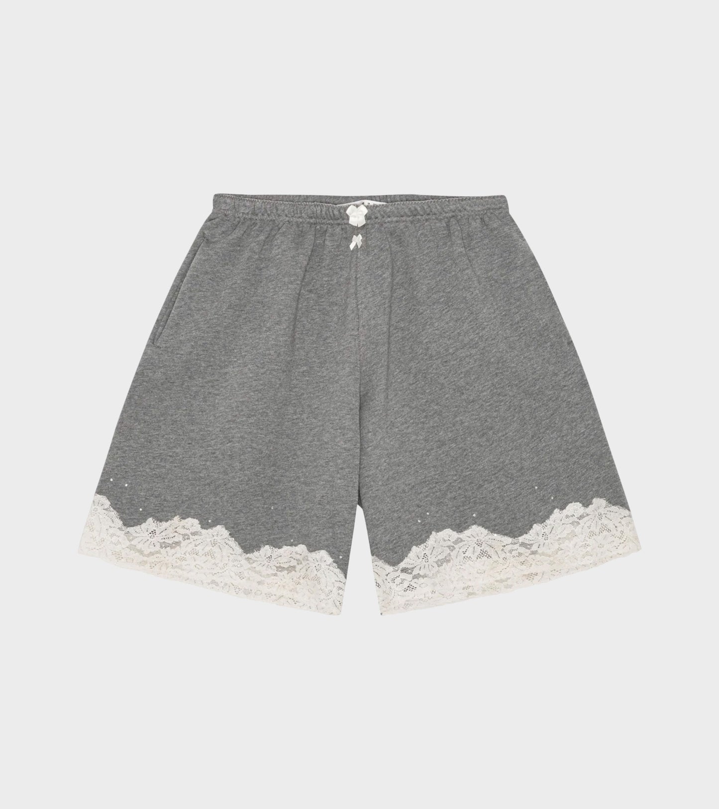 Lace Bermuda Sweat Shorts Dark Grey Melange