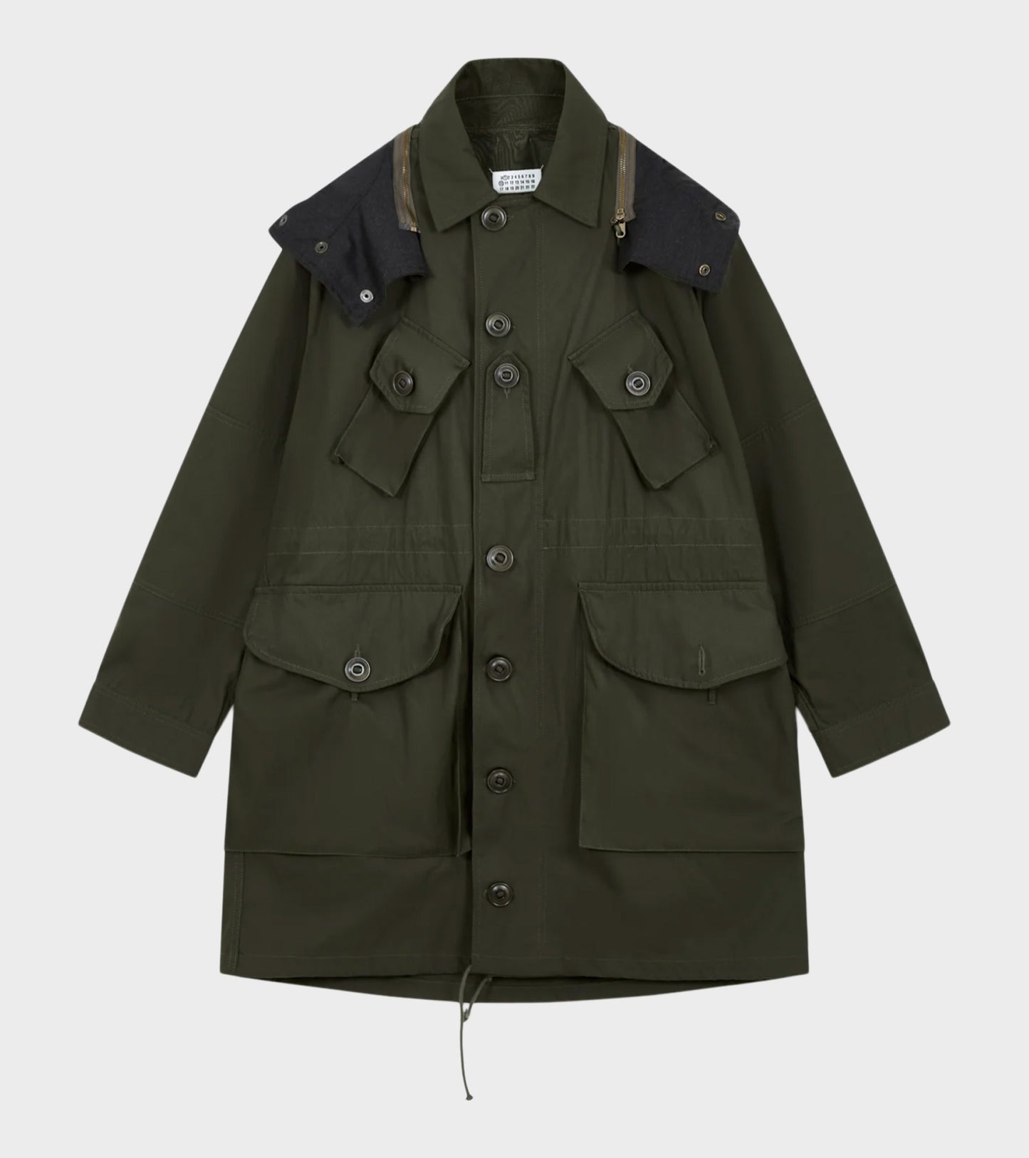 Pocket Parka Coat Dark Olive