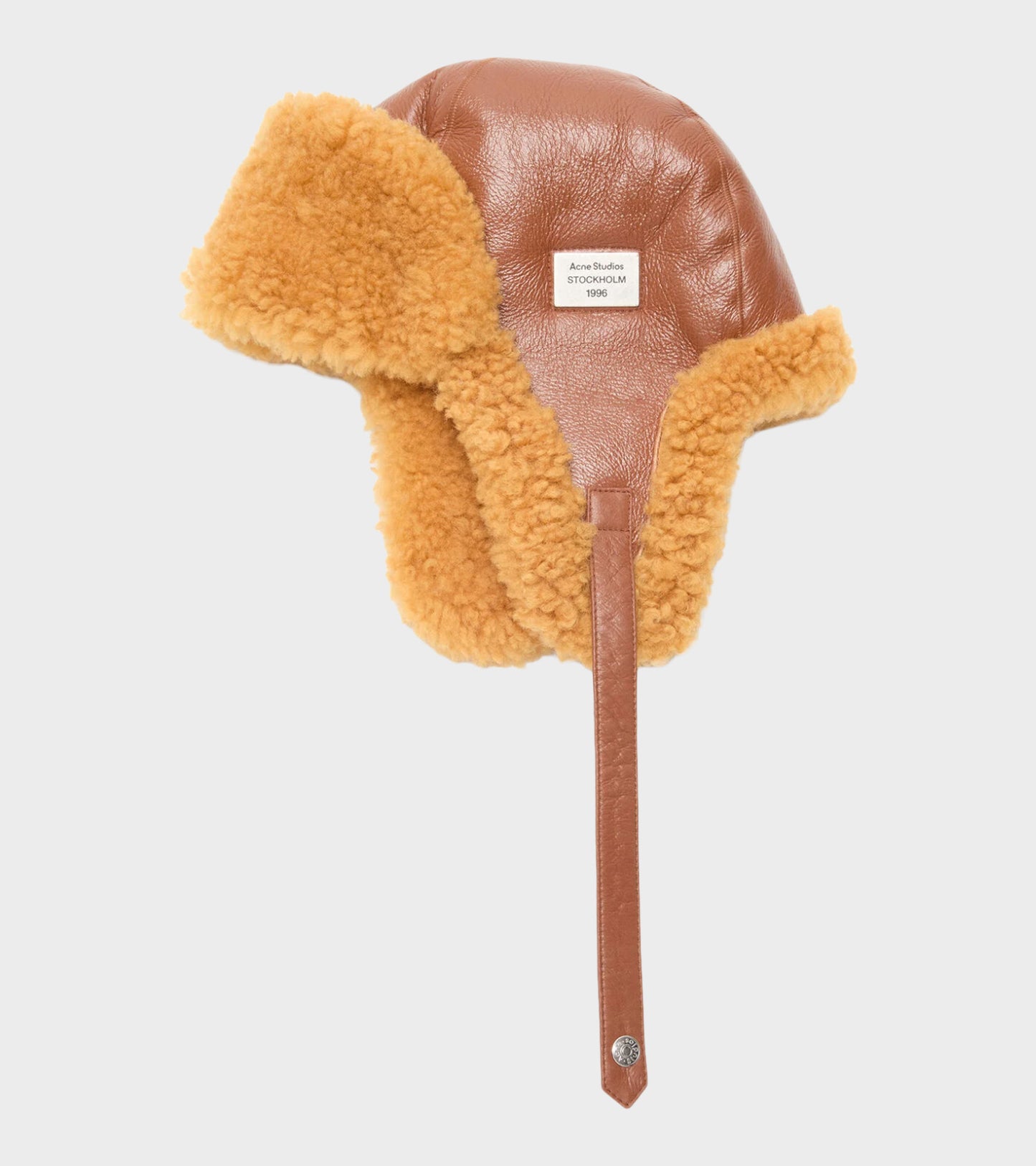 Shearling Hat Rust Brown