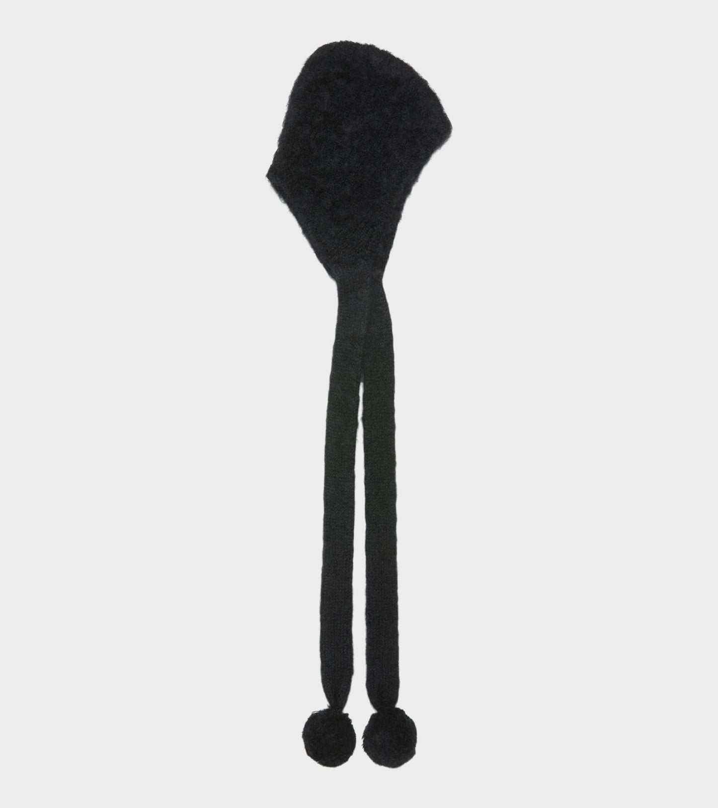 Mohair Earflap Cap Black