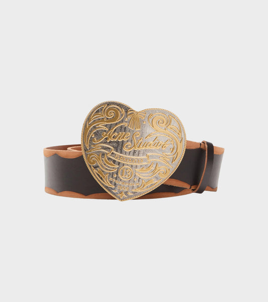 Heart Logo Bucket Belt Black/Camel