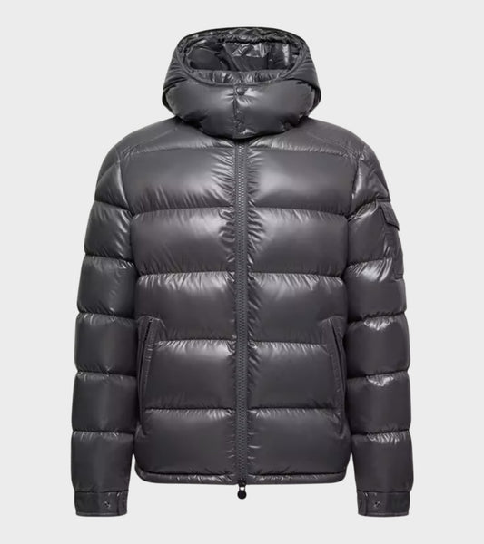 Maya Hooded Down Jacket Dark Grey