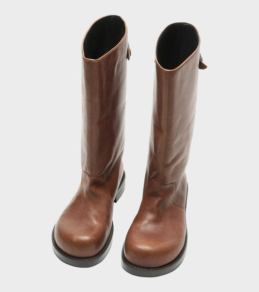 Leather Boots Dark Brown