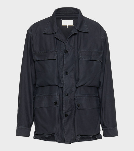 Cotton Caban Jacket Black