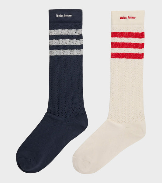 WB Cro Hi Socks Cwhite/Nbrow