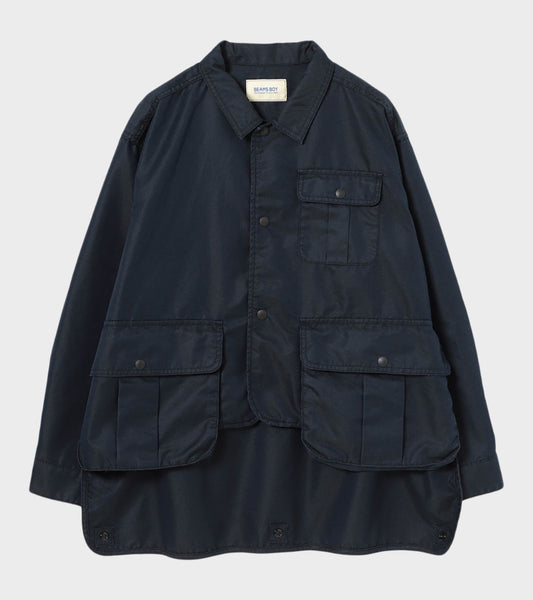 Chambray Short Fisherman Jacket Dark Navy