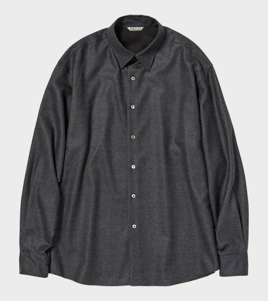 Super Light Wool Shirt Top Charcoal