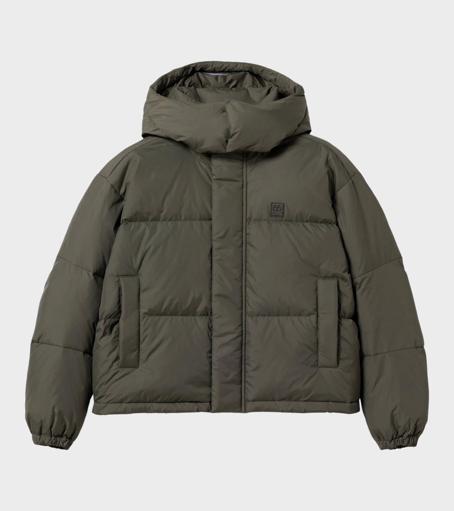 Dyngja Down Cropped Jacket Dark Glacial Clay